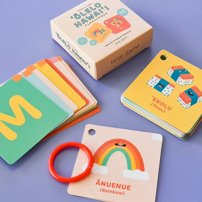 Kelsie Dayna Designs Keiki's First ʻŌlelo Hawaiʻi Flashcards