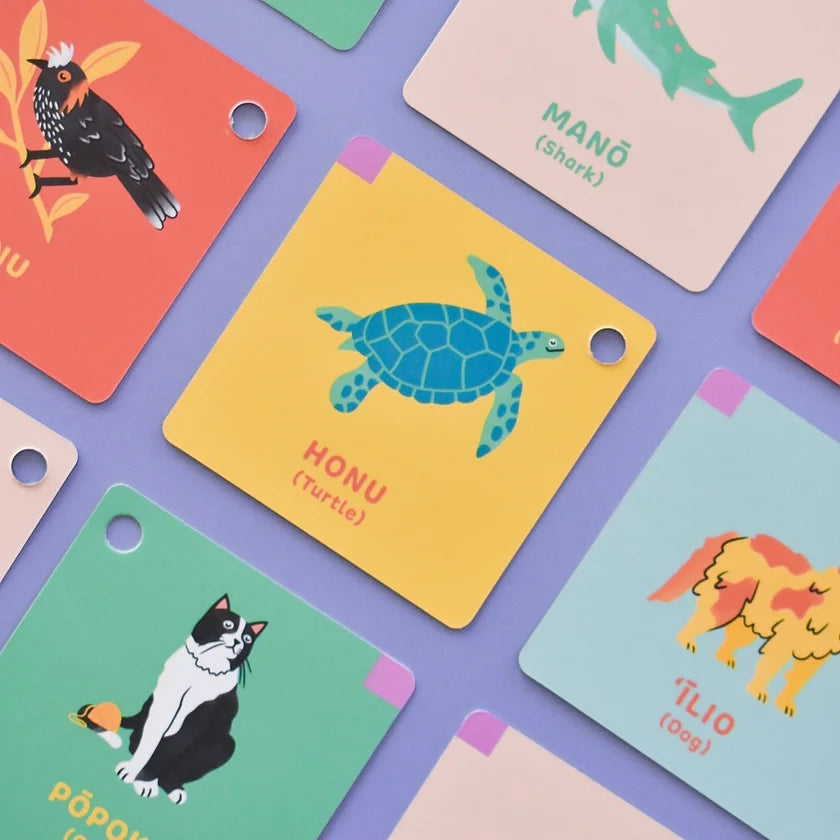 Kelsie Dayna Designs Keiki's First ʻŌlelo Hawaiʻi Flashcards