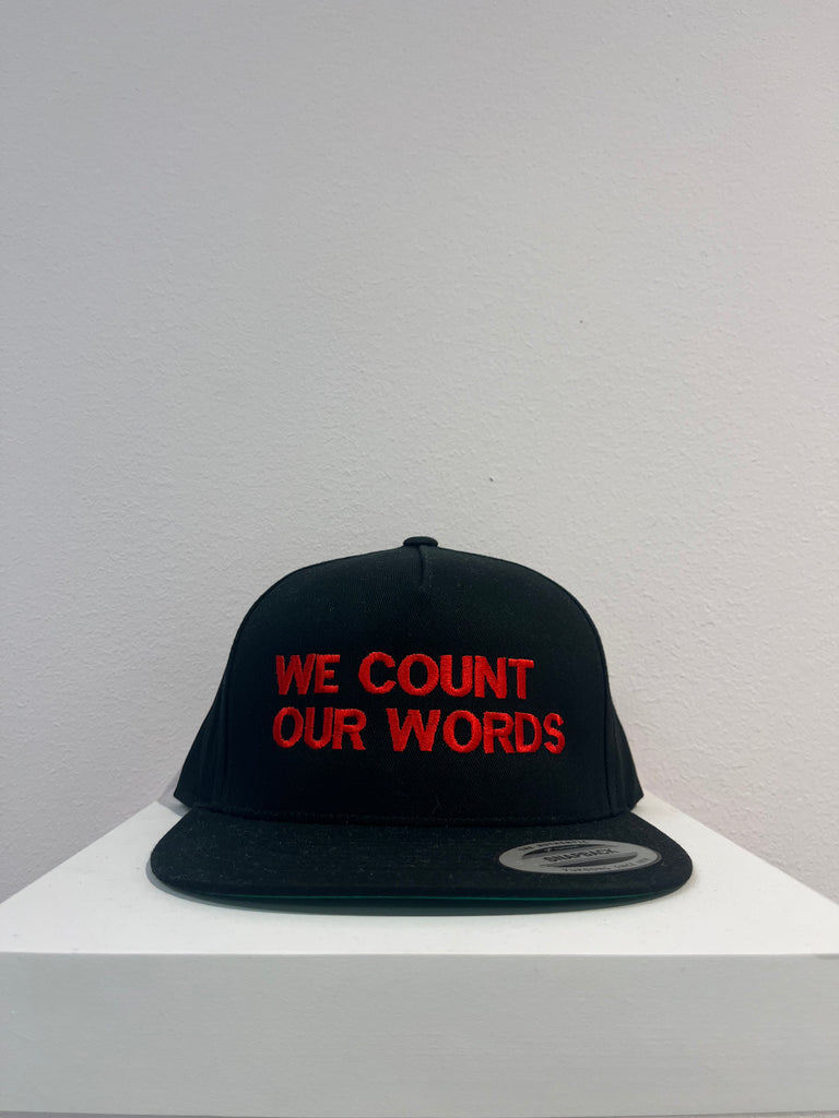 YAZ Black Snapback Hat "we count our words"