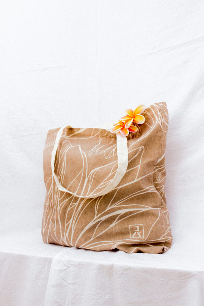 TiaraKoba Designs - Mocha Leaves Tote Bag