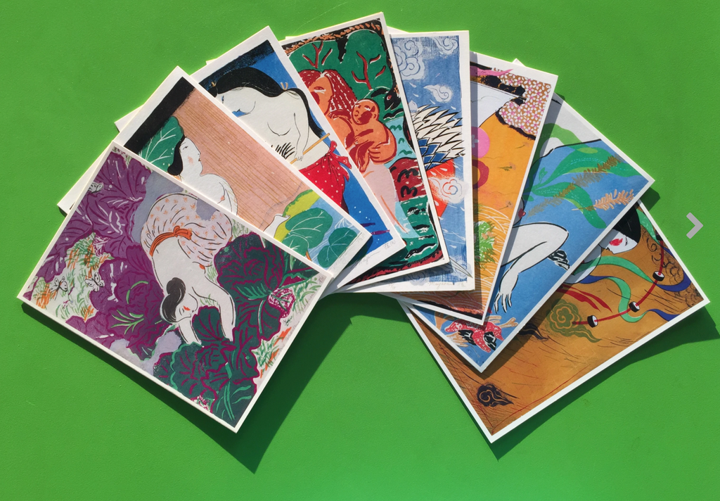 Mayumi Oda Silkscreen Goddess Cards 8-pack